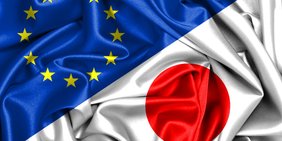 EU und Japan Flagge