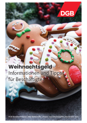 Cover Faltblatt DGB Ratgeber Weihnachtsgeld
