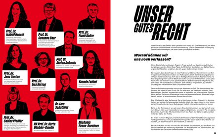 Inhaltsverzeichnis und Editorial des Magazins ZU RECHT